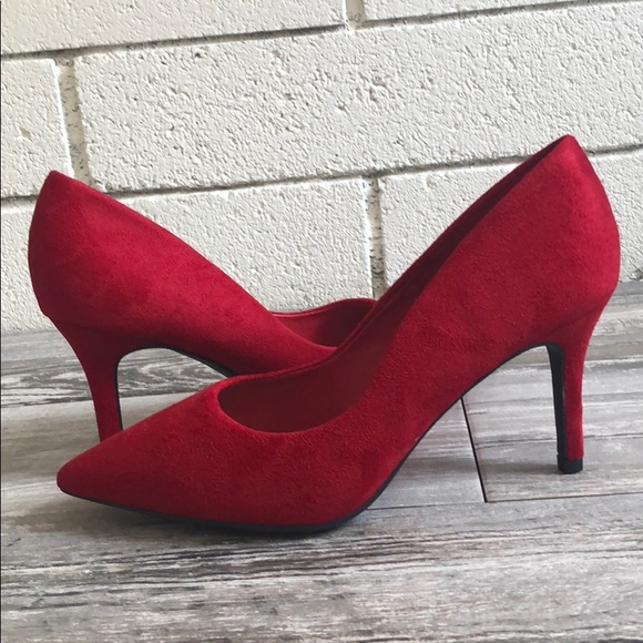 red high heel shoes wide fit